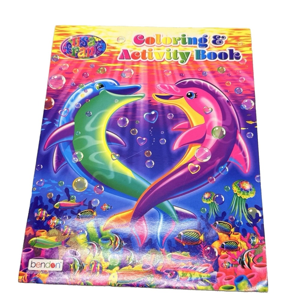 Lisa Frank Coloring Activity Book Rainbow Dolphins Unicorn Bendon READ